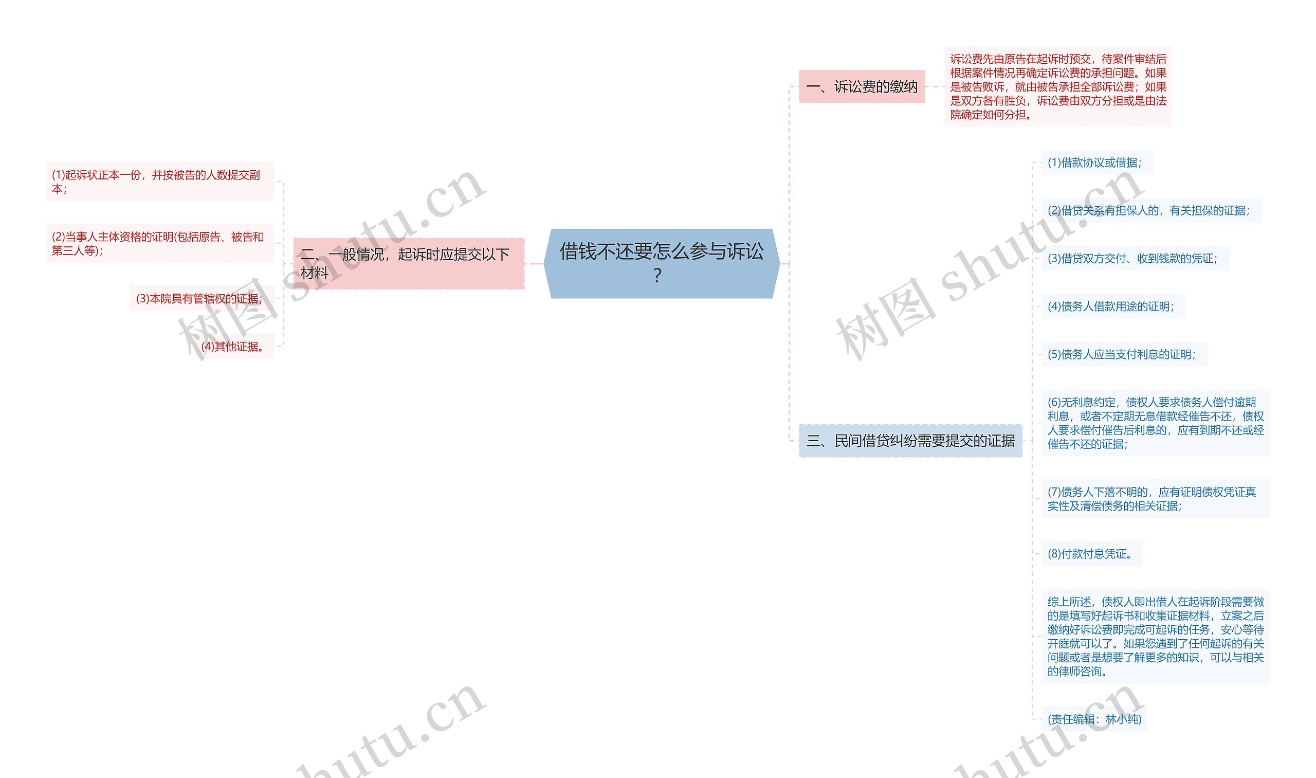 借钱不还要怎么参与诉讼？思维导图