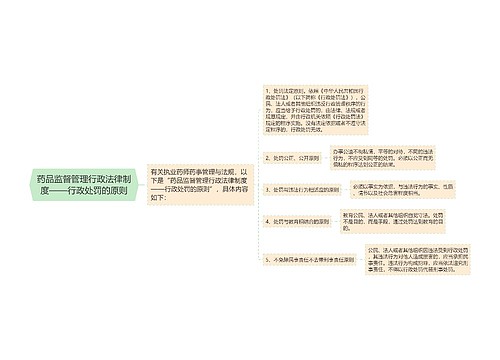 药品监督管理行政法律制度——行政处罚的原则