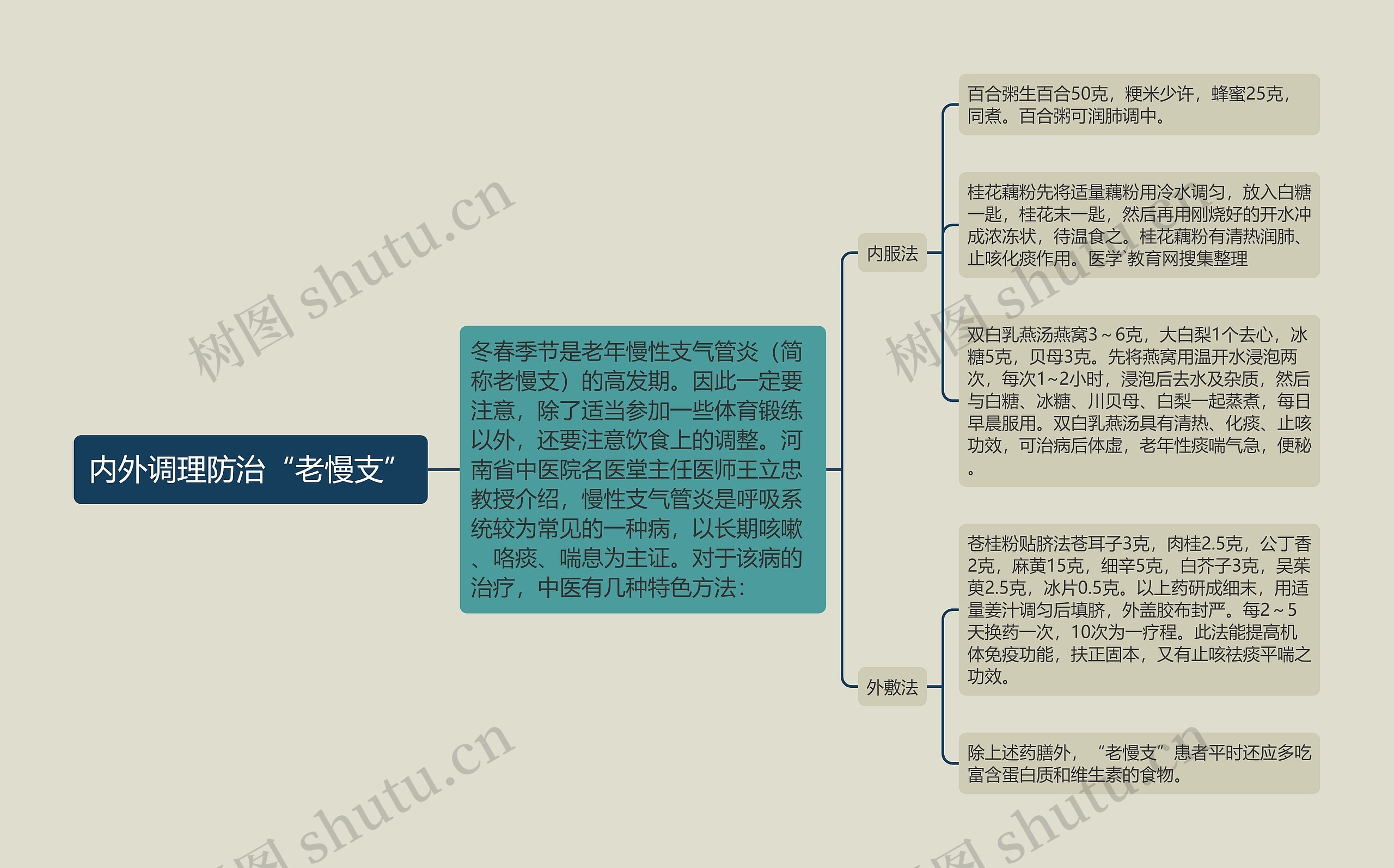 内外调理防治“老慢支”思维导图