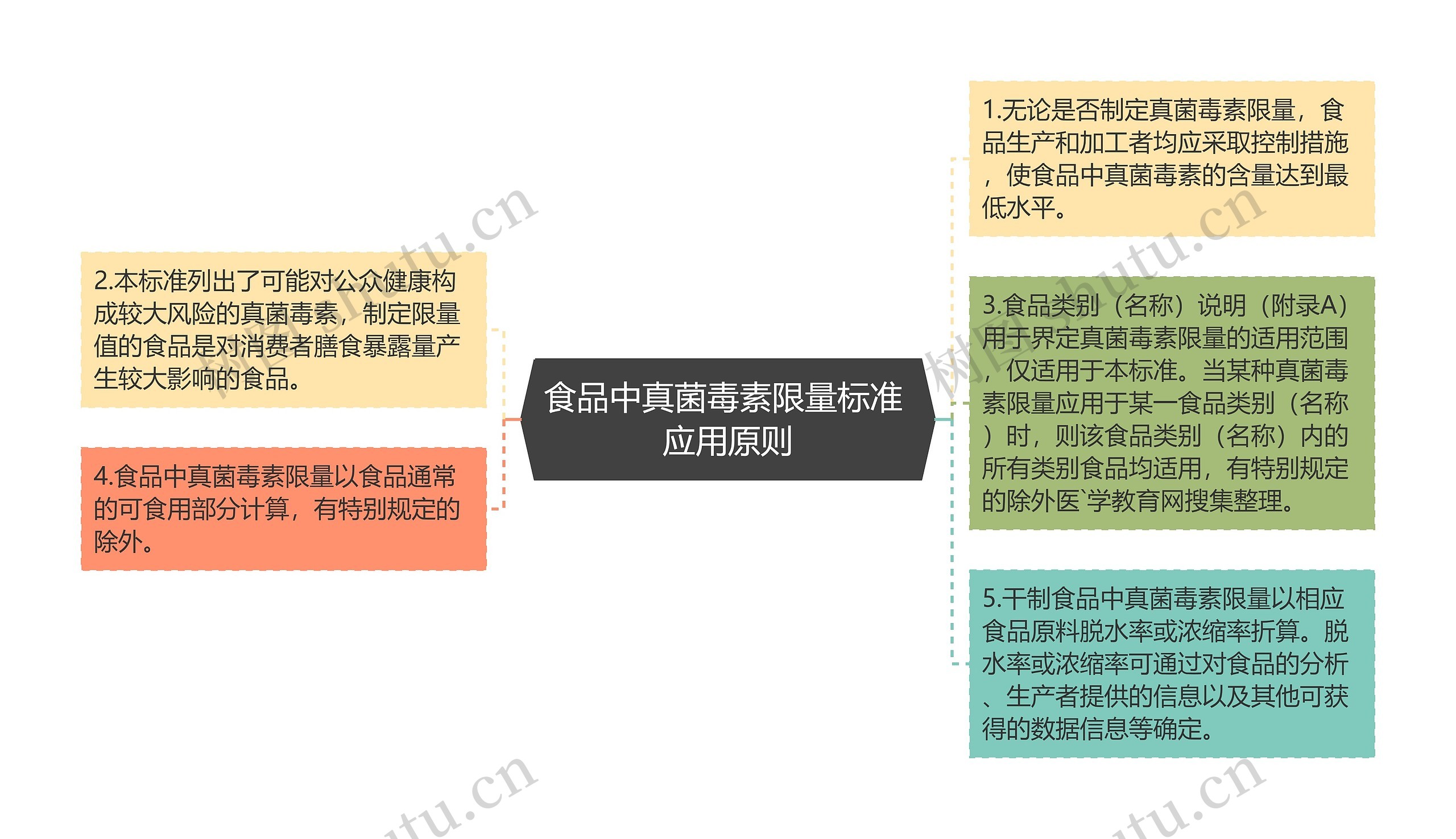 食品中真菌毒素限量标准 应用原则思维导图