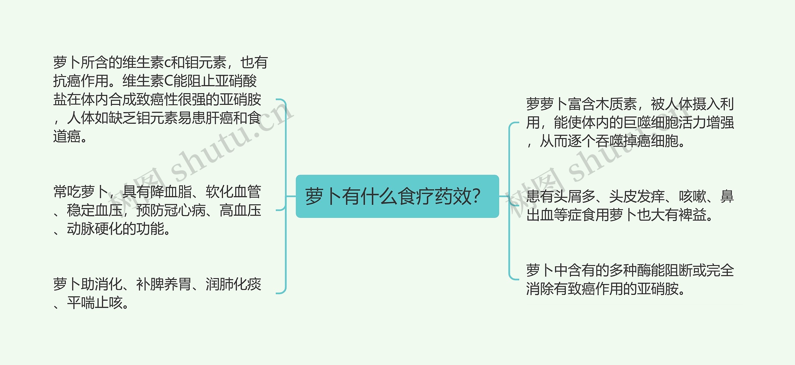 萝卜有什么食疗药效？思维导图