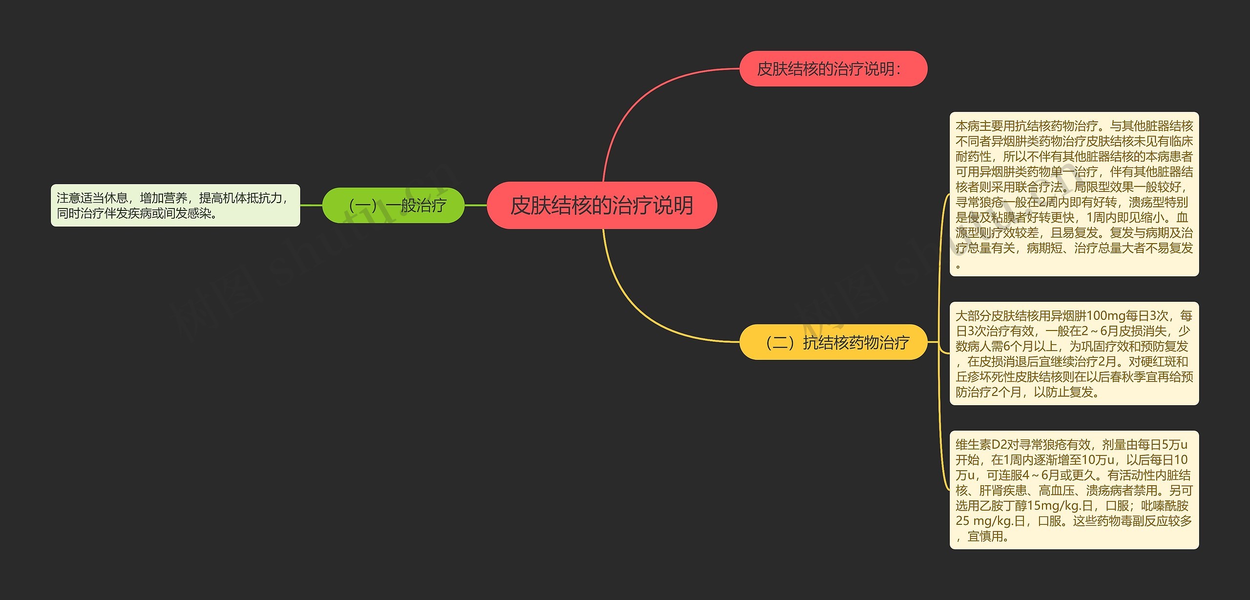 皮肤结核的治疗说明思维导图