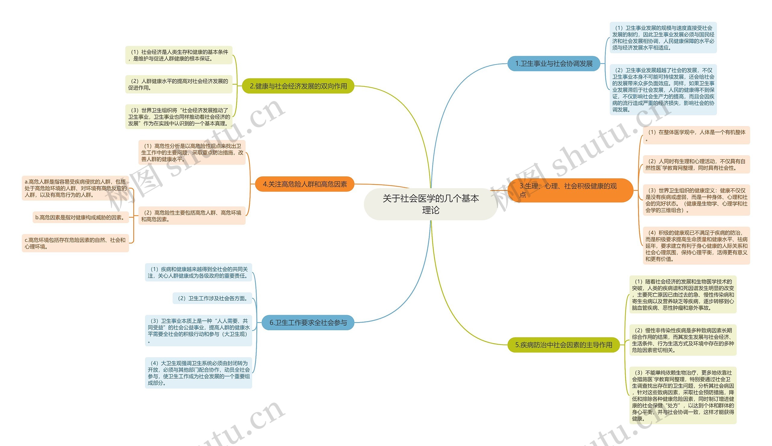关于社会医学的几个基本理论思维导图