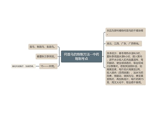 何首乌的炮制方法--中药炮制考点