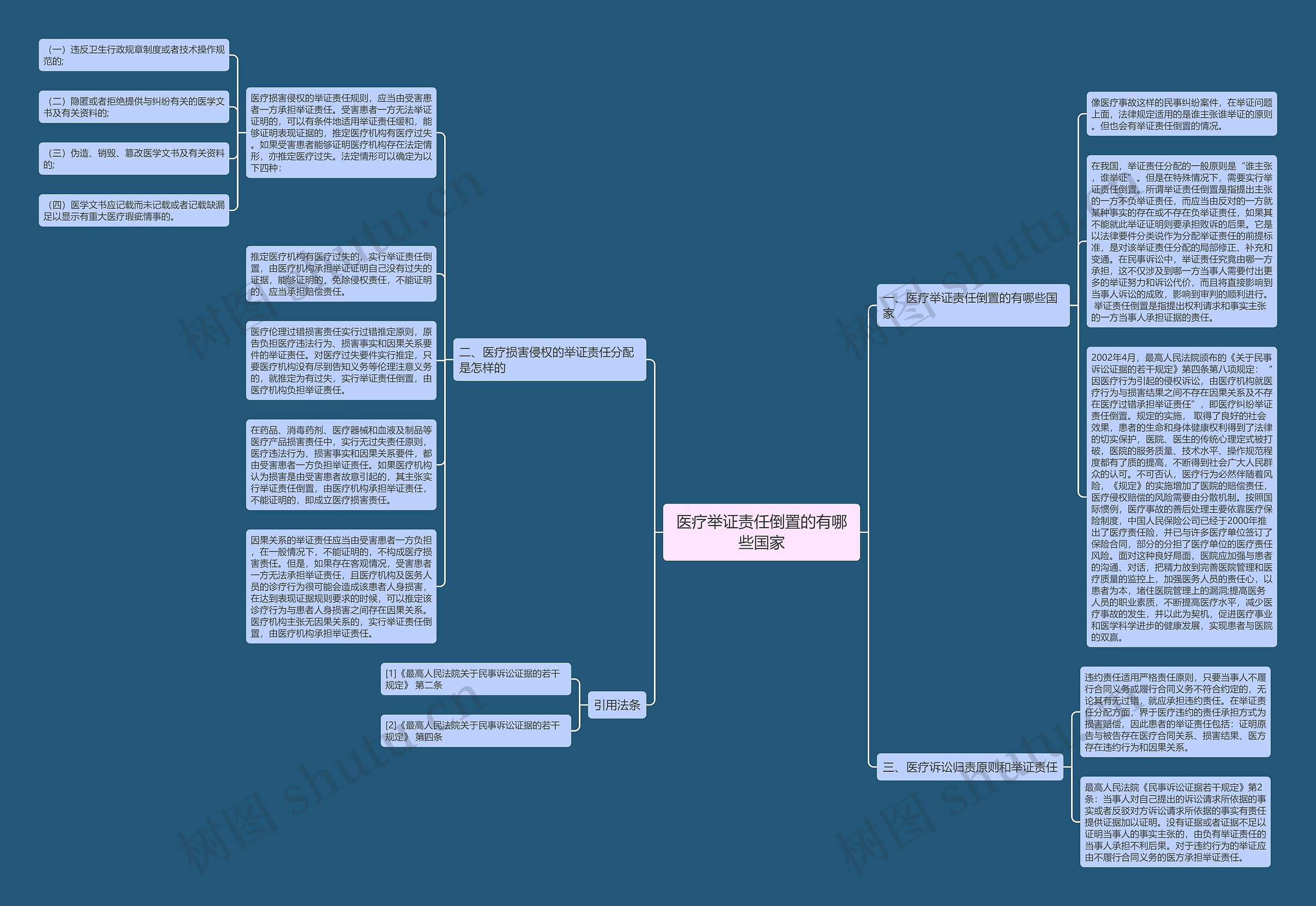 医疗举证责任倒置的有哪些国家思维导图