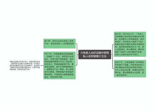 六旬老人治疗过程中猝死私人诊所赔偿十万元