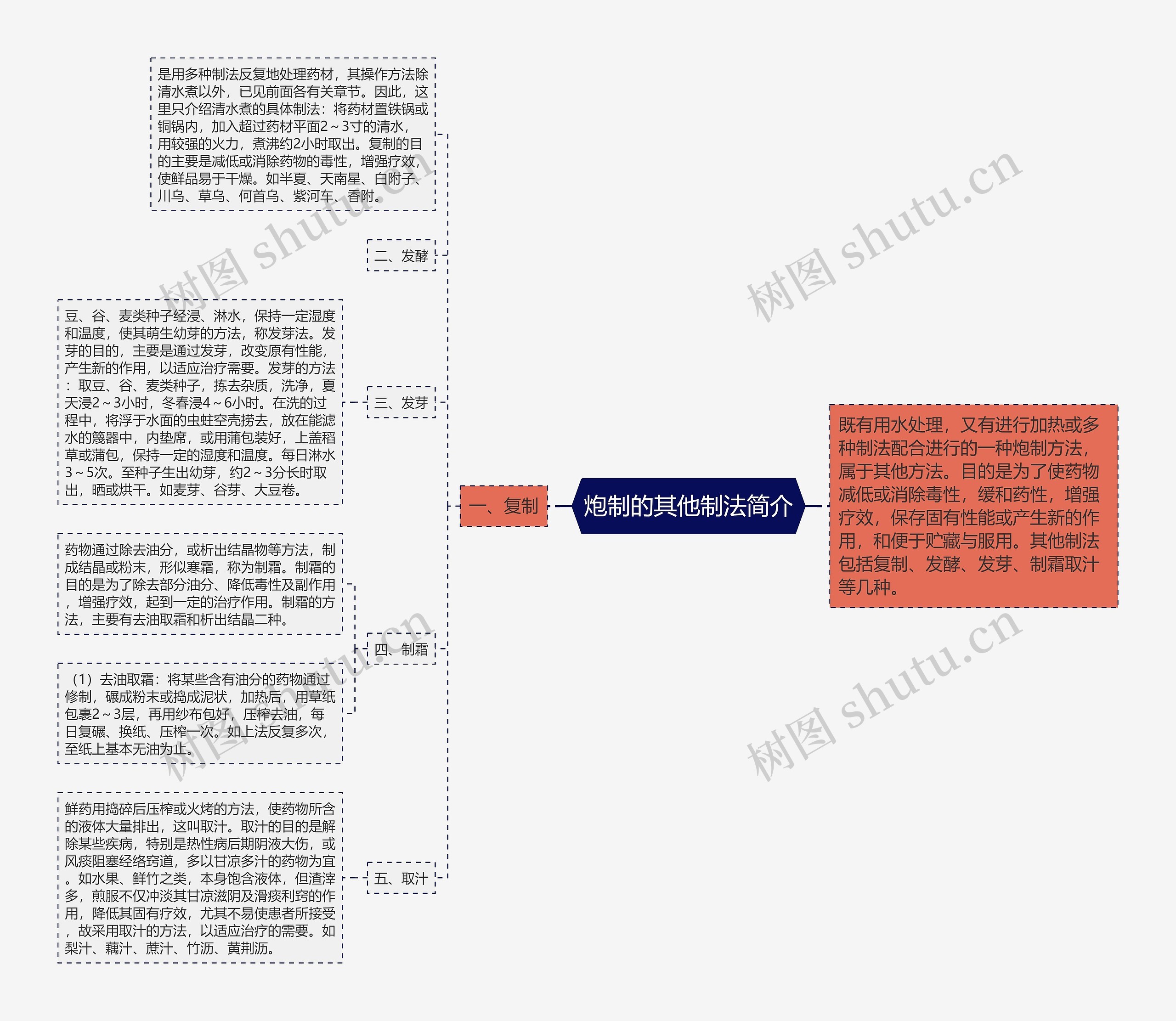 炮制的其他制法简介思维导图