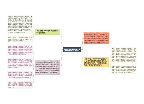 炮制的加热与用水