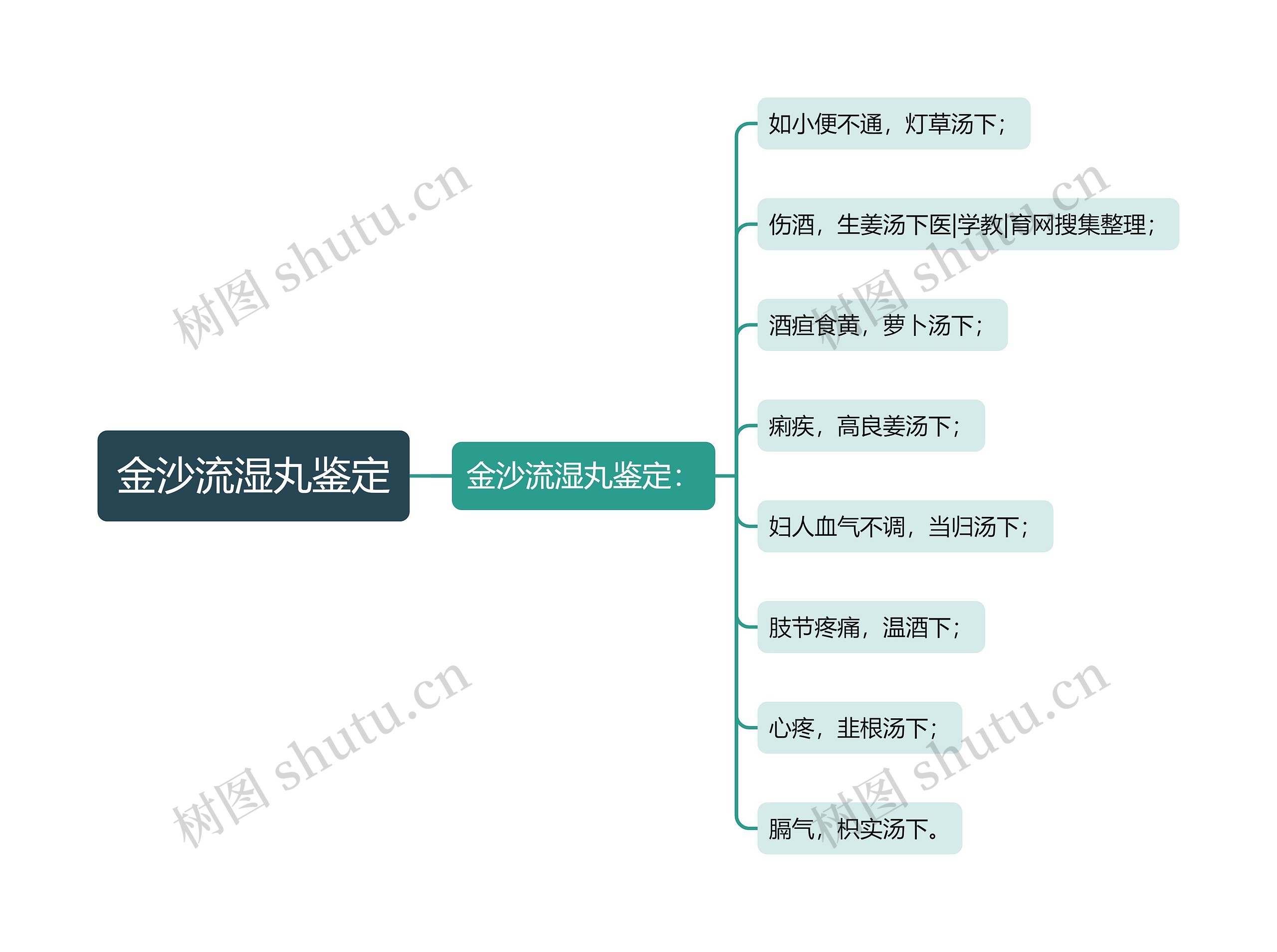 金沙流湿丸鉴定思维导图