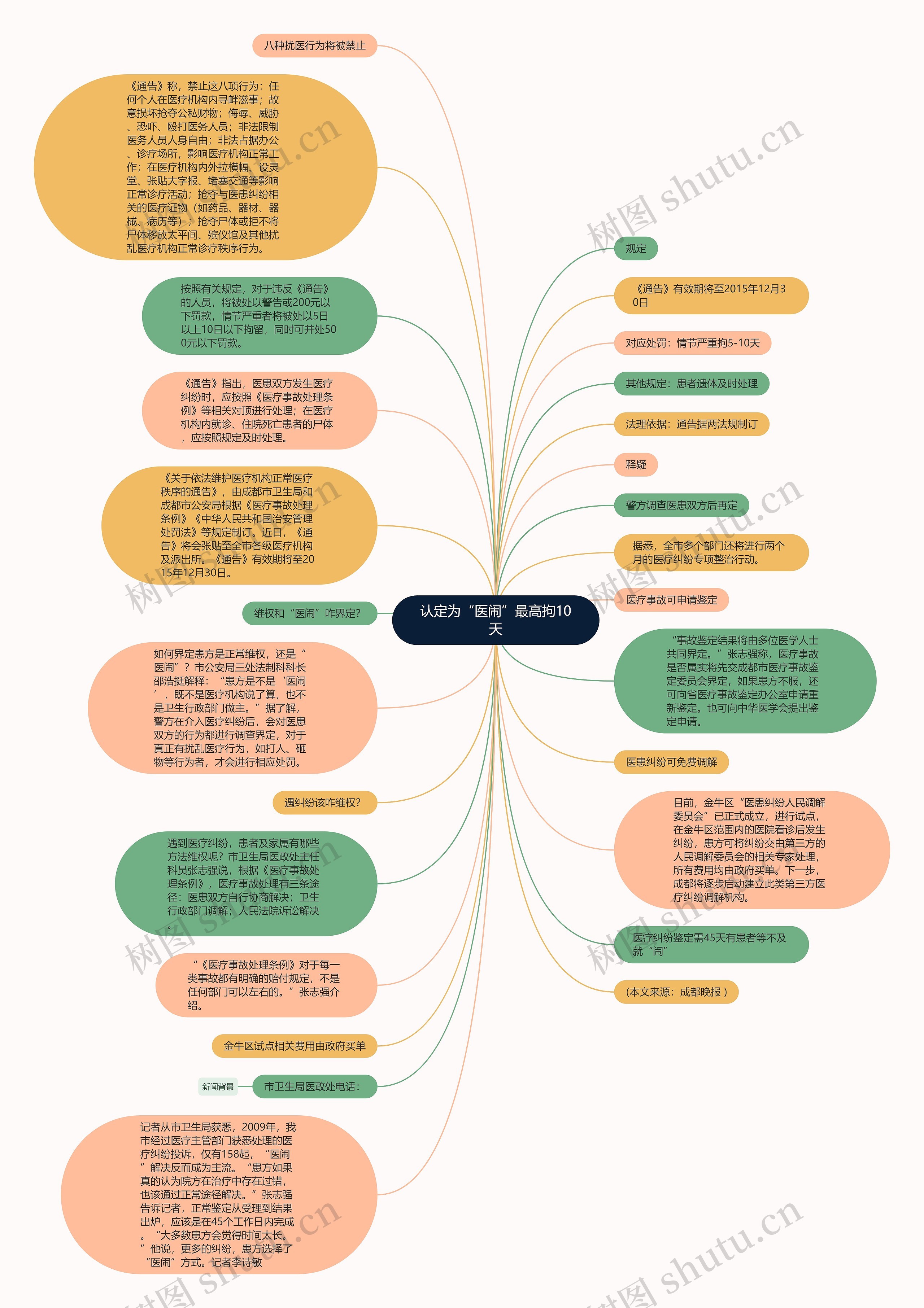认定为“医闹”最高拘10天思维导图