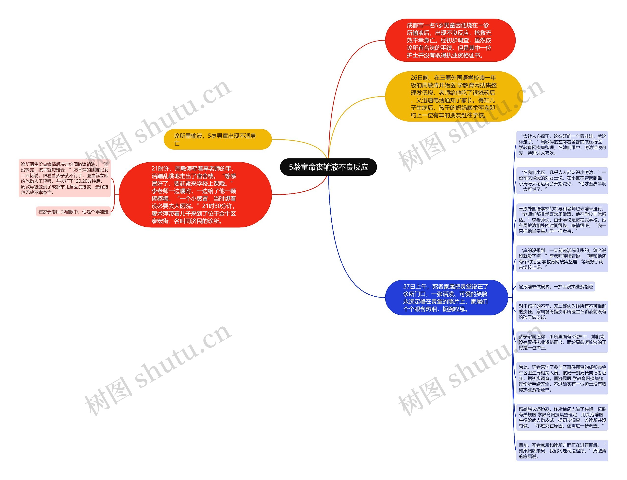 5龄童命丧输液不良反应思维导图