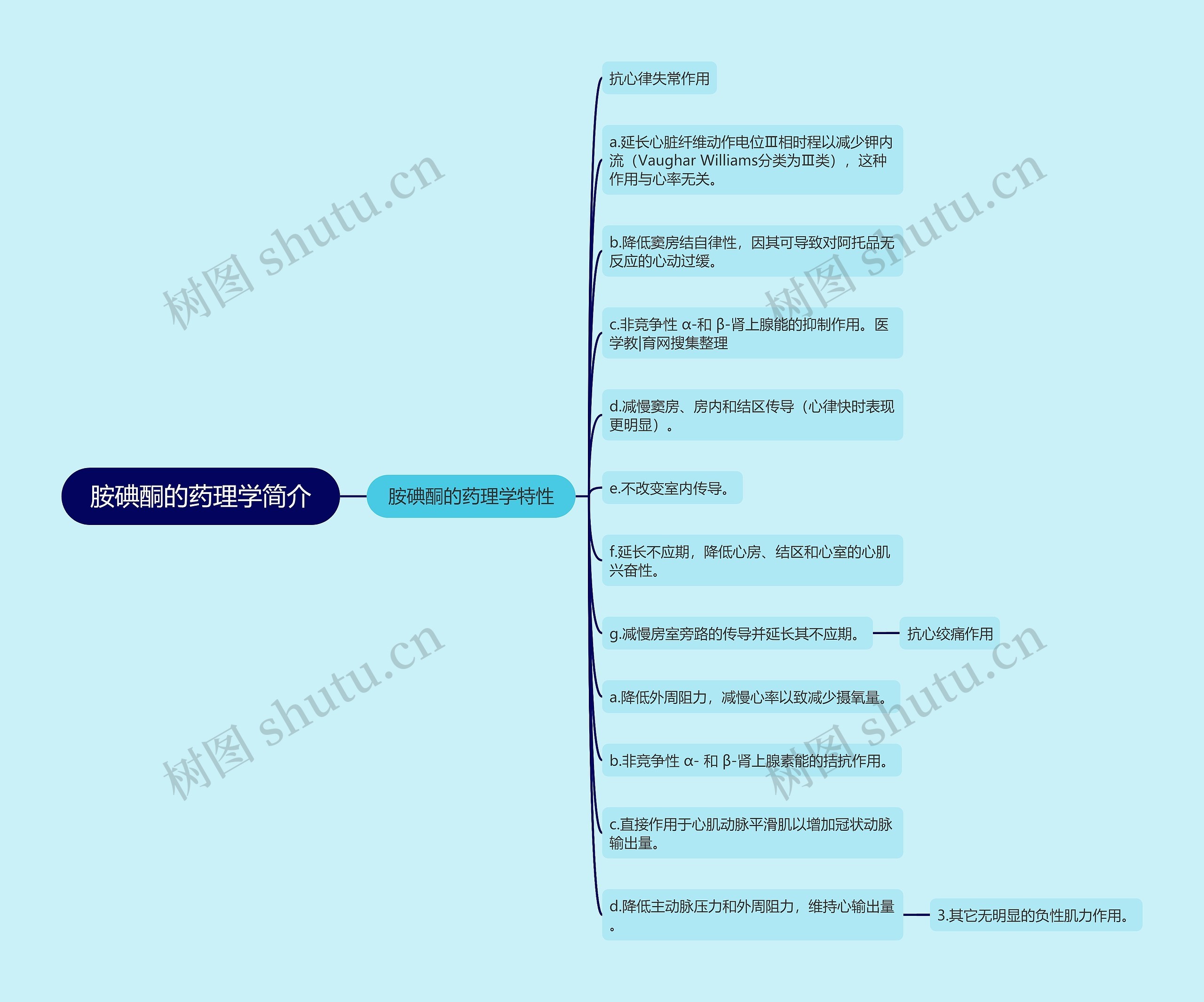 胺碘酮的药理学简介思维导图