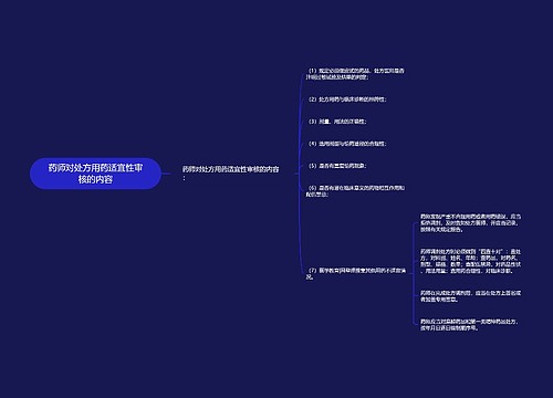 药师对处方用药适宜性审核的内容