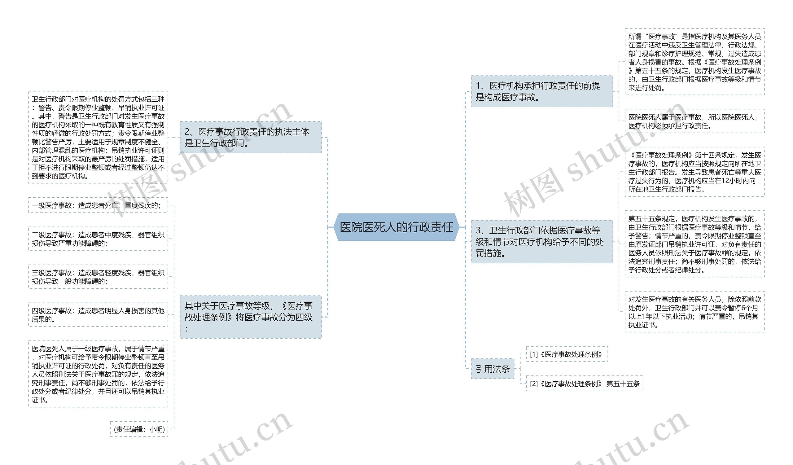 医院医死人的行政责任思维导图