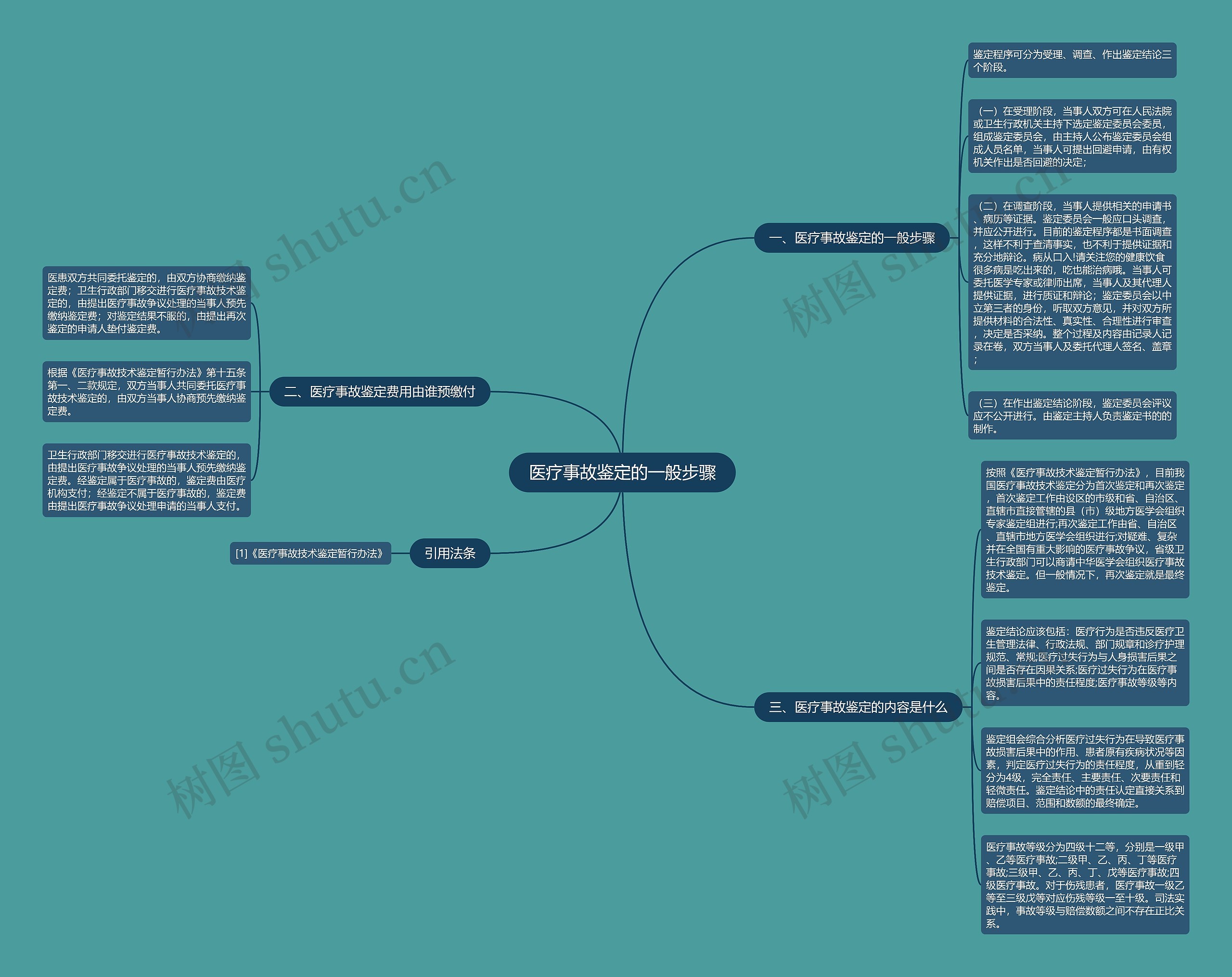 医疗事故鉴定的一般步骤思维导图