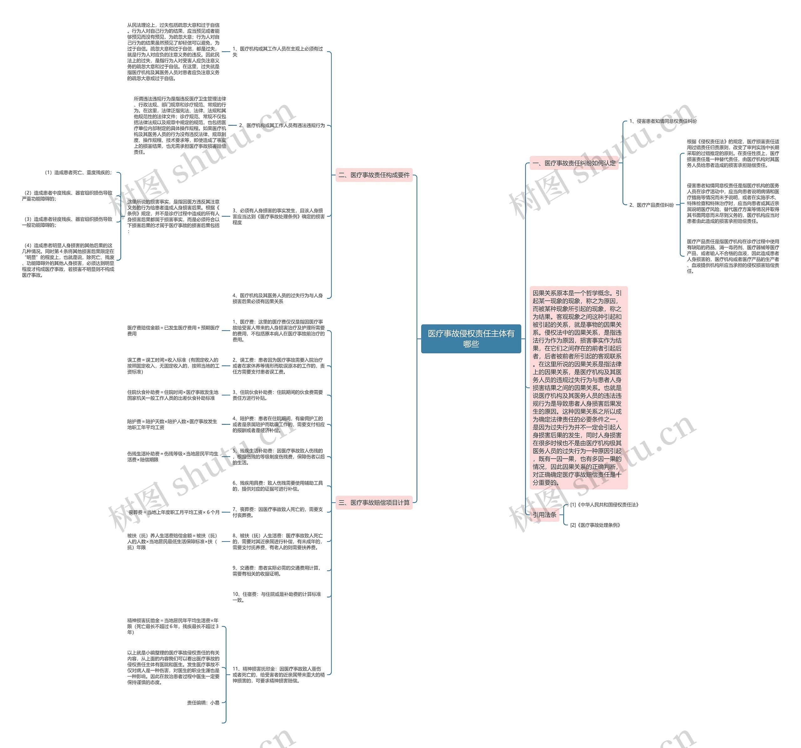医疗事故侵权责任主体有哪些思维导图
