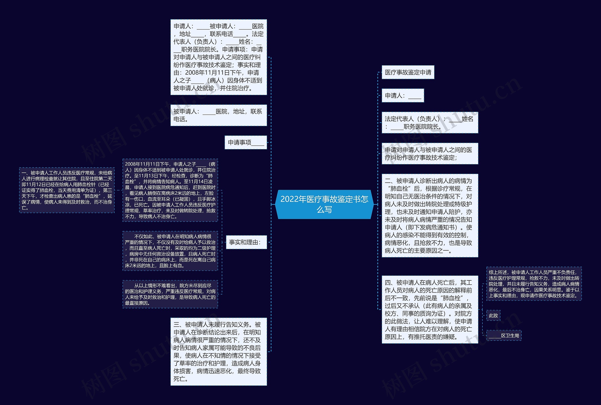 2022年医疗事故鉴定书怎么写思维导图