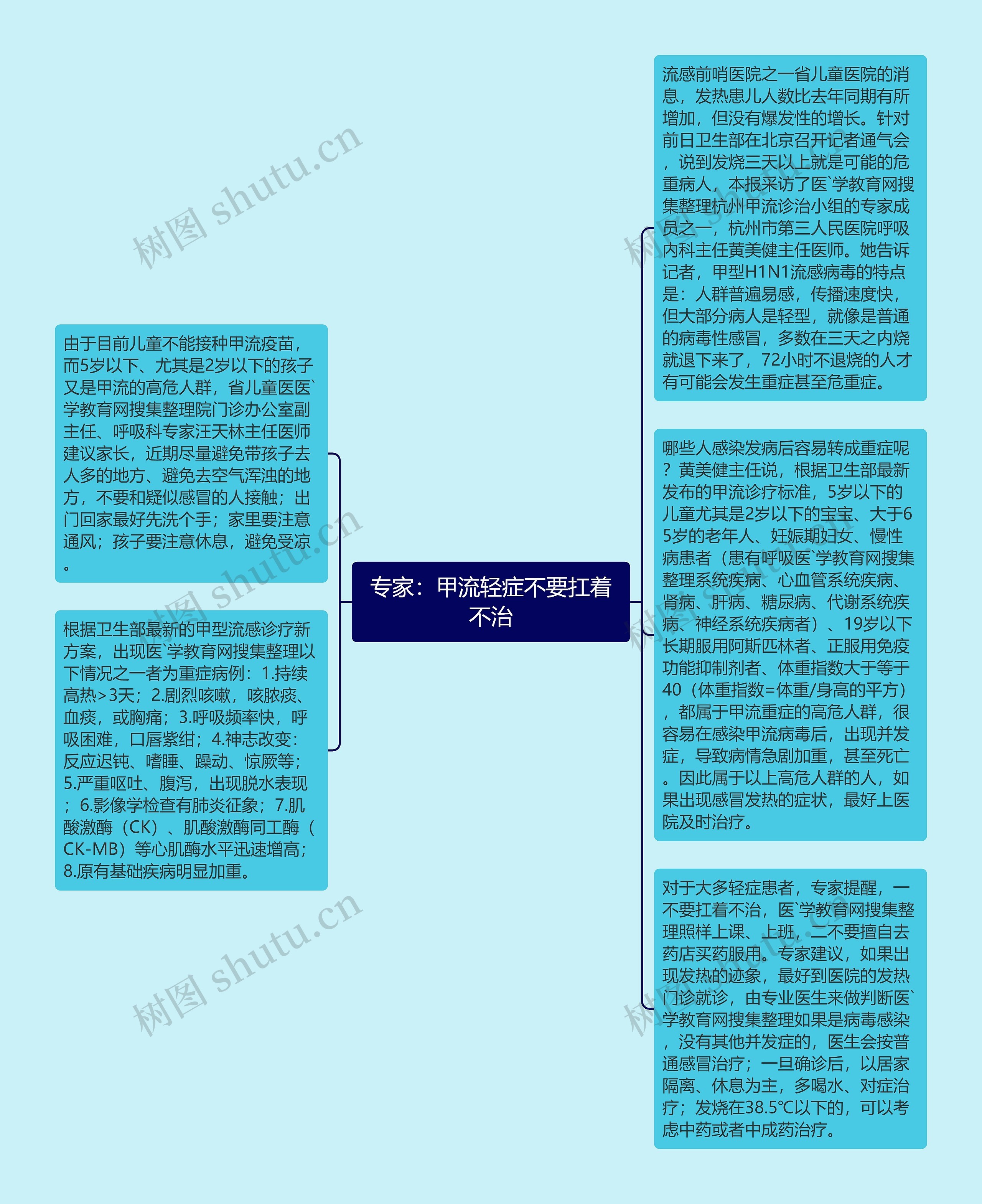 专家：甲流轻症不要扛着不治思维导图