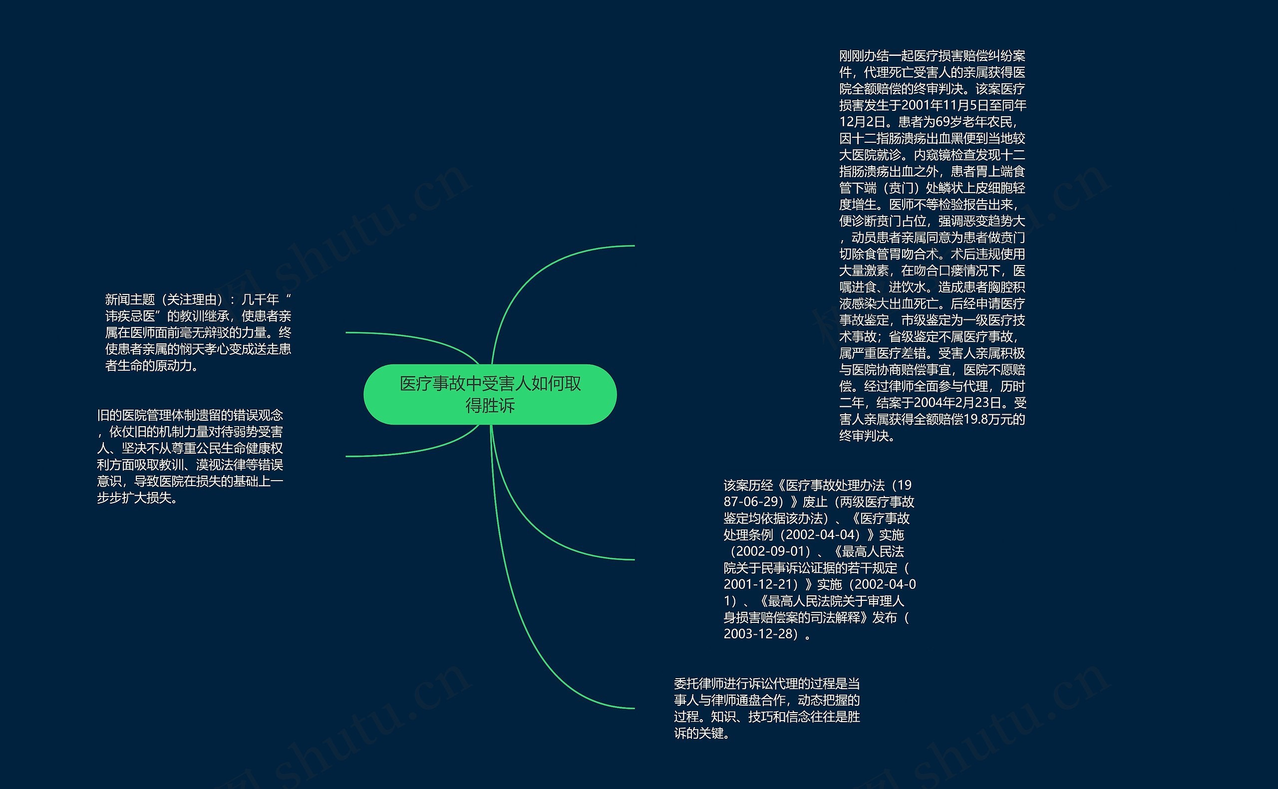 医疗事故中受害人如何取得胜诉思维导图