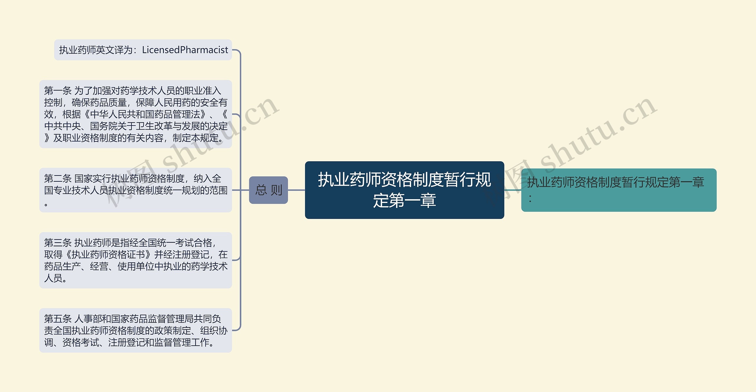 执业药师资格制度暂行规定第一章思维导图