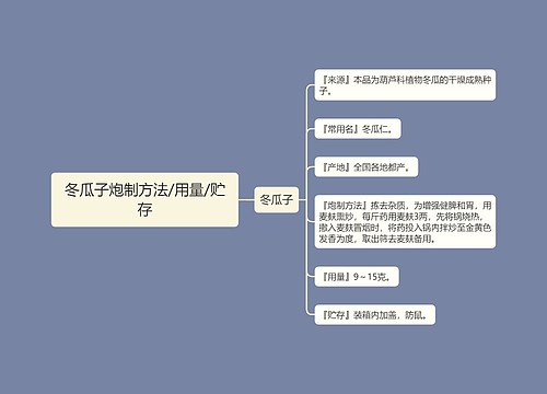 冬瓜子炮制方法/用量/贮存