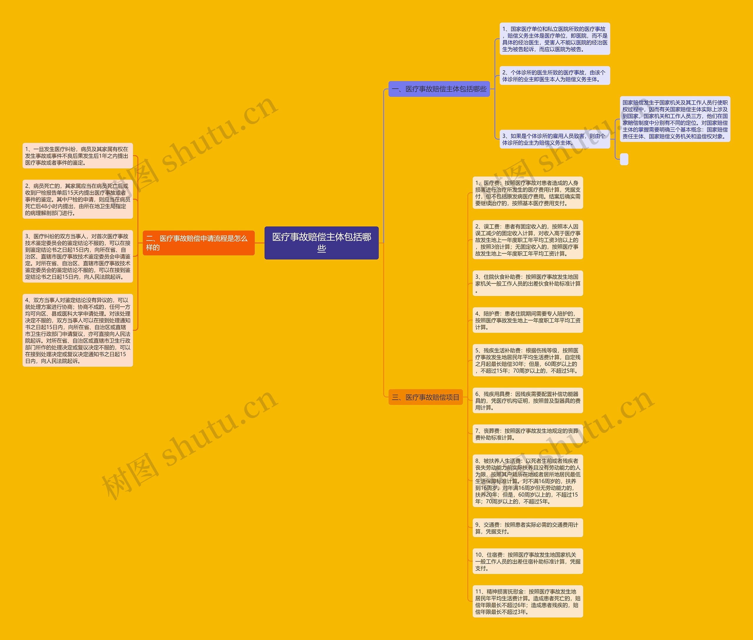 医疗事故赔偿主体包括哪些思维导图