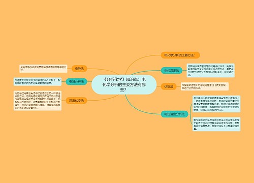 《分析化学》知识点：电化学分析的主要方法有哪些？