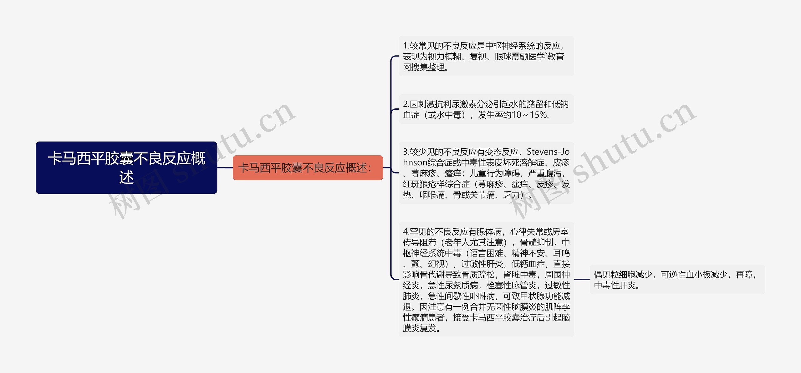 卡马西平胶囊不良反应概述思维导图