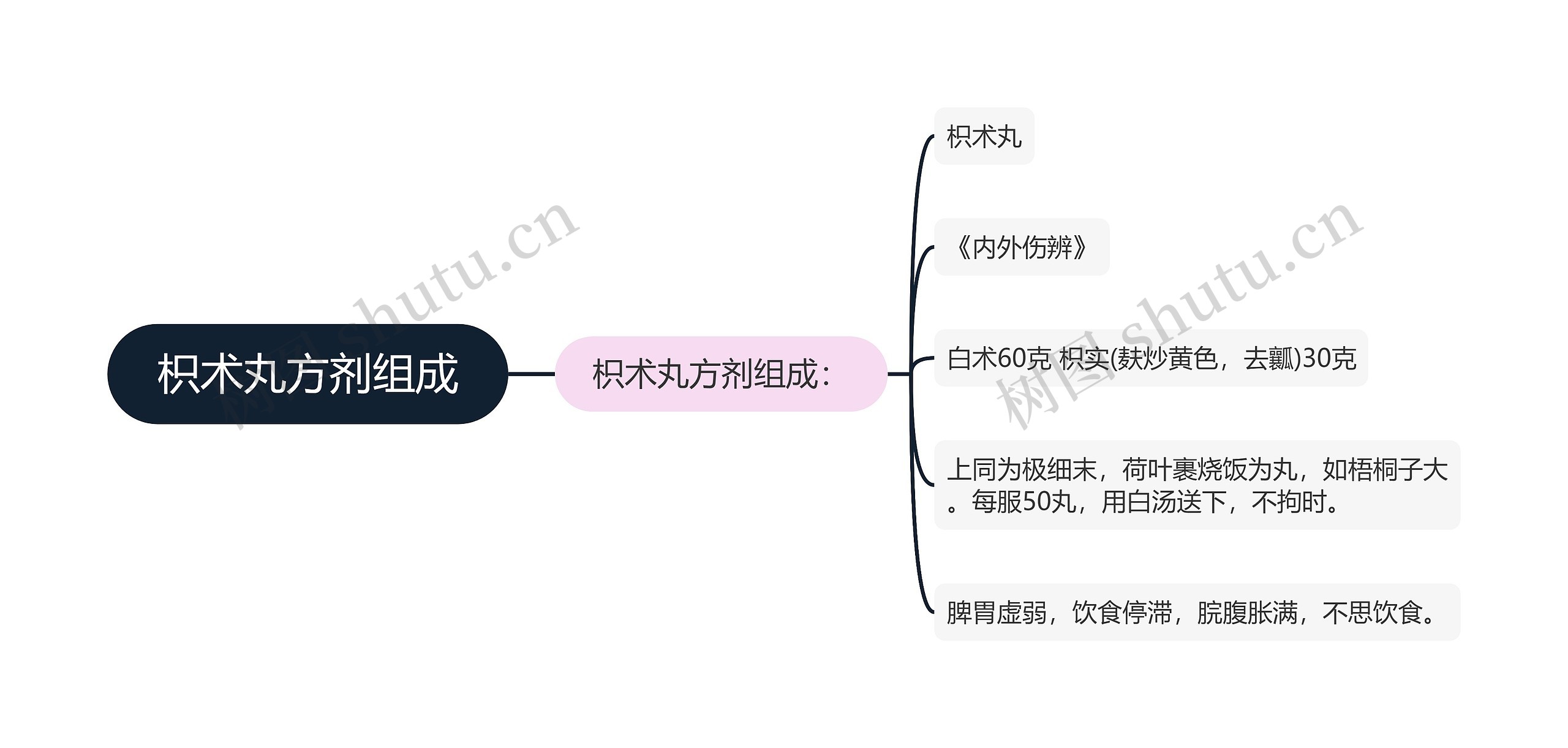 枳术丸方剂组成思维导图