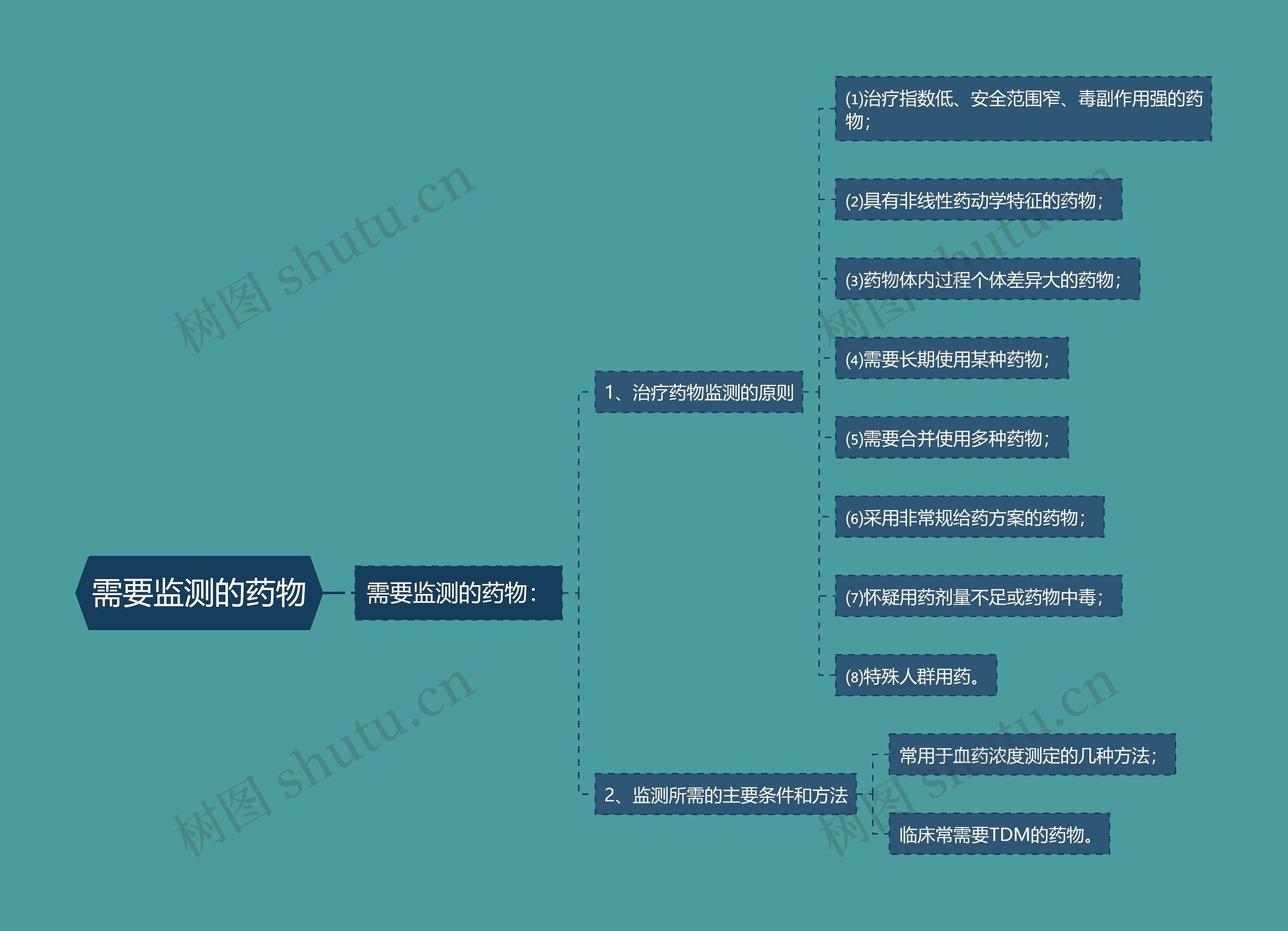 需要监测的药物思维导图