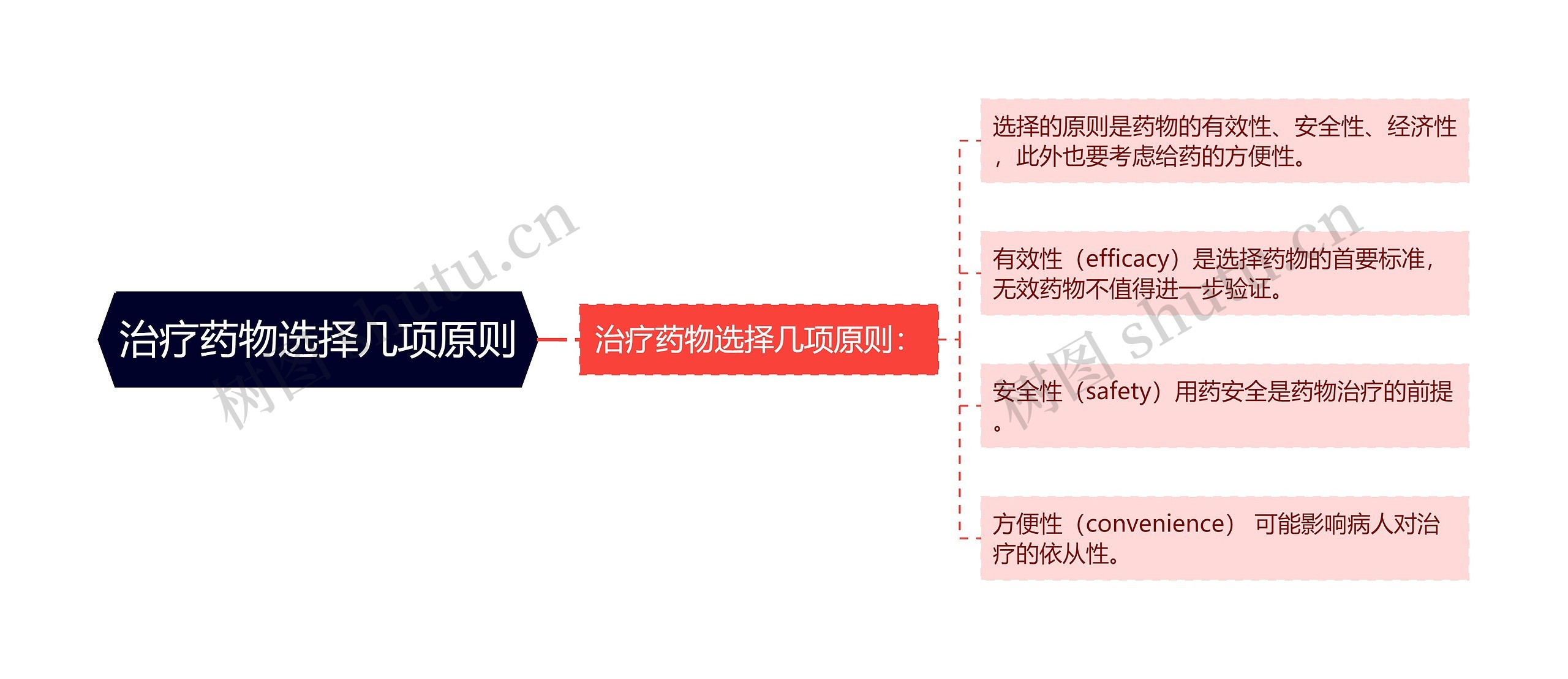 治疗药物选择几项原则思维导图