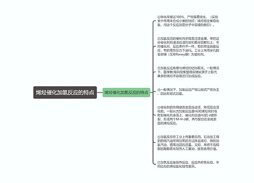 烯烃催化加氢反应的特点