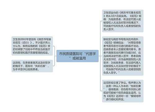 市民质疑医院可“代签字”或被滥用