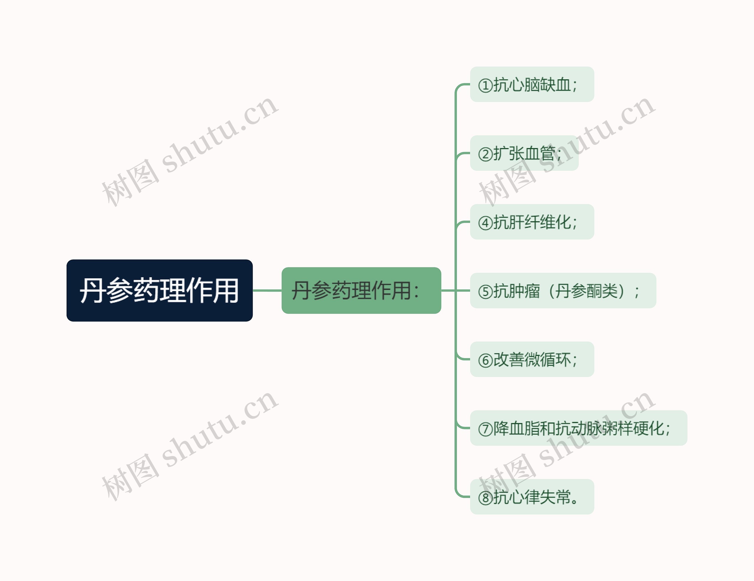 丹参药理作用思维导图