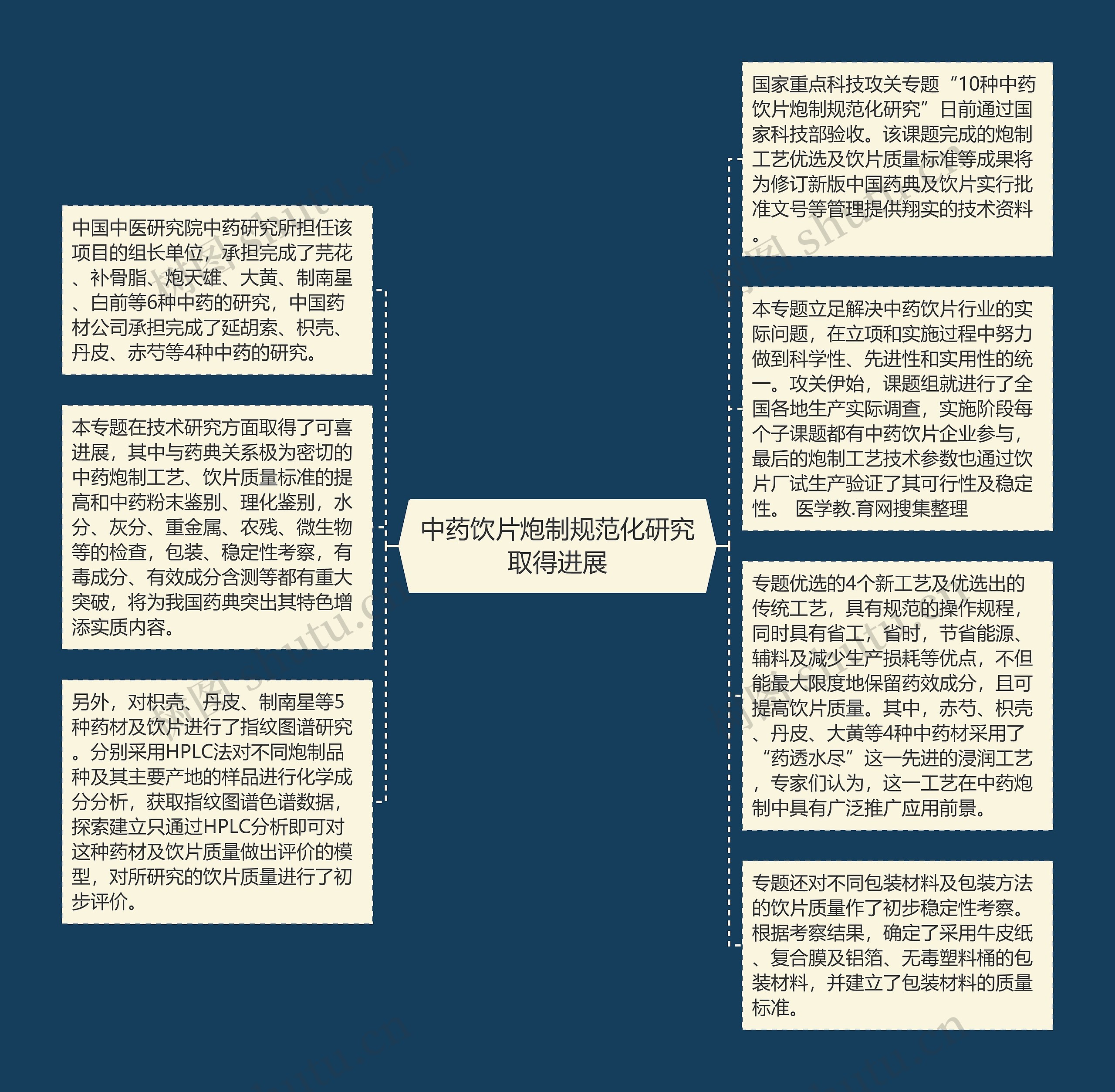 中药饮片炮制规范化研究取得进展思维导图