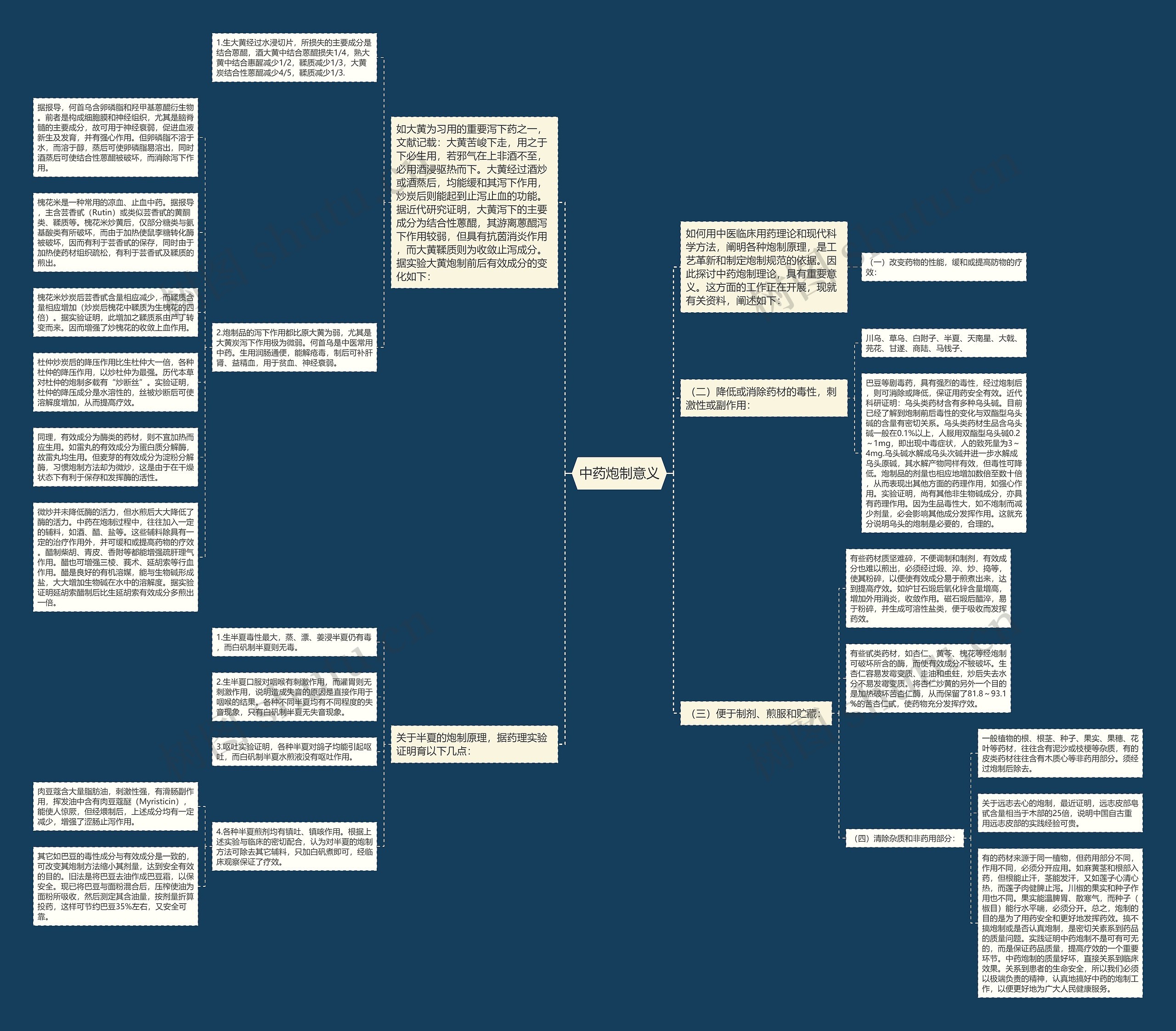 中药炮制意义思维导图