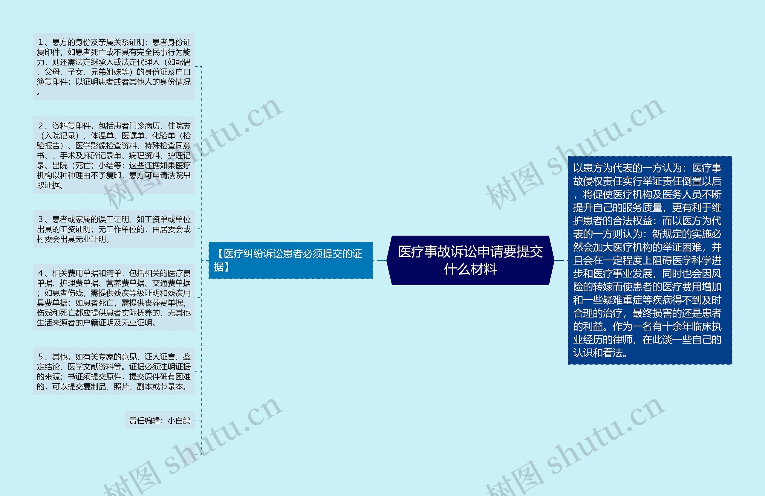 医疗事故诉讼申请要提交什么材料思维导图