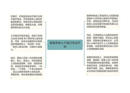 尊重患者从不接打电话开始