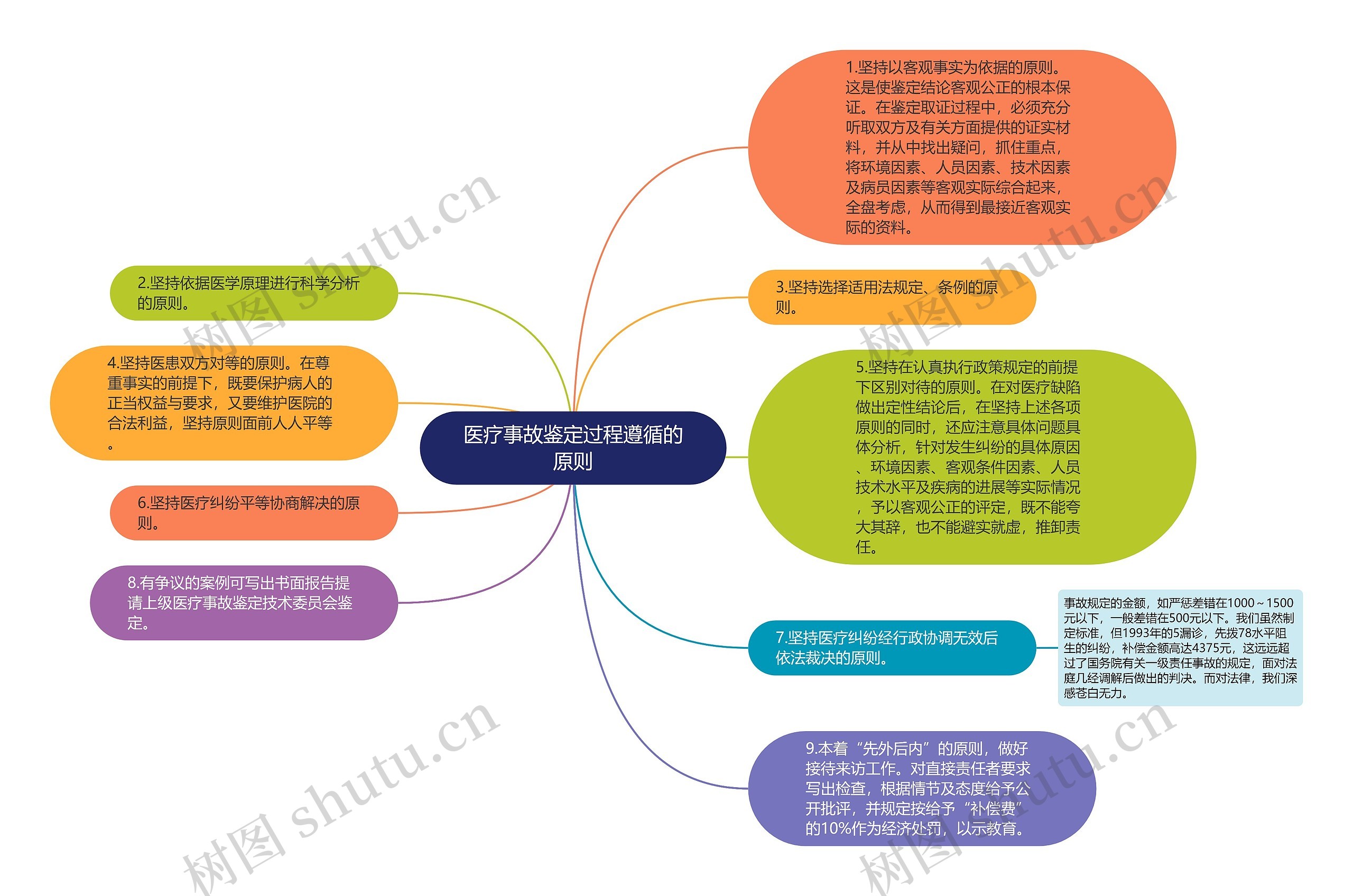 医疗事故鉴定过程遵循的原则思维导图