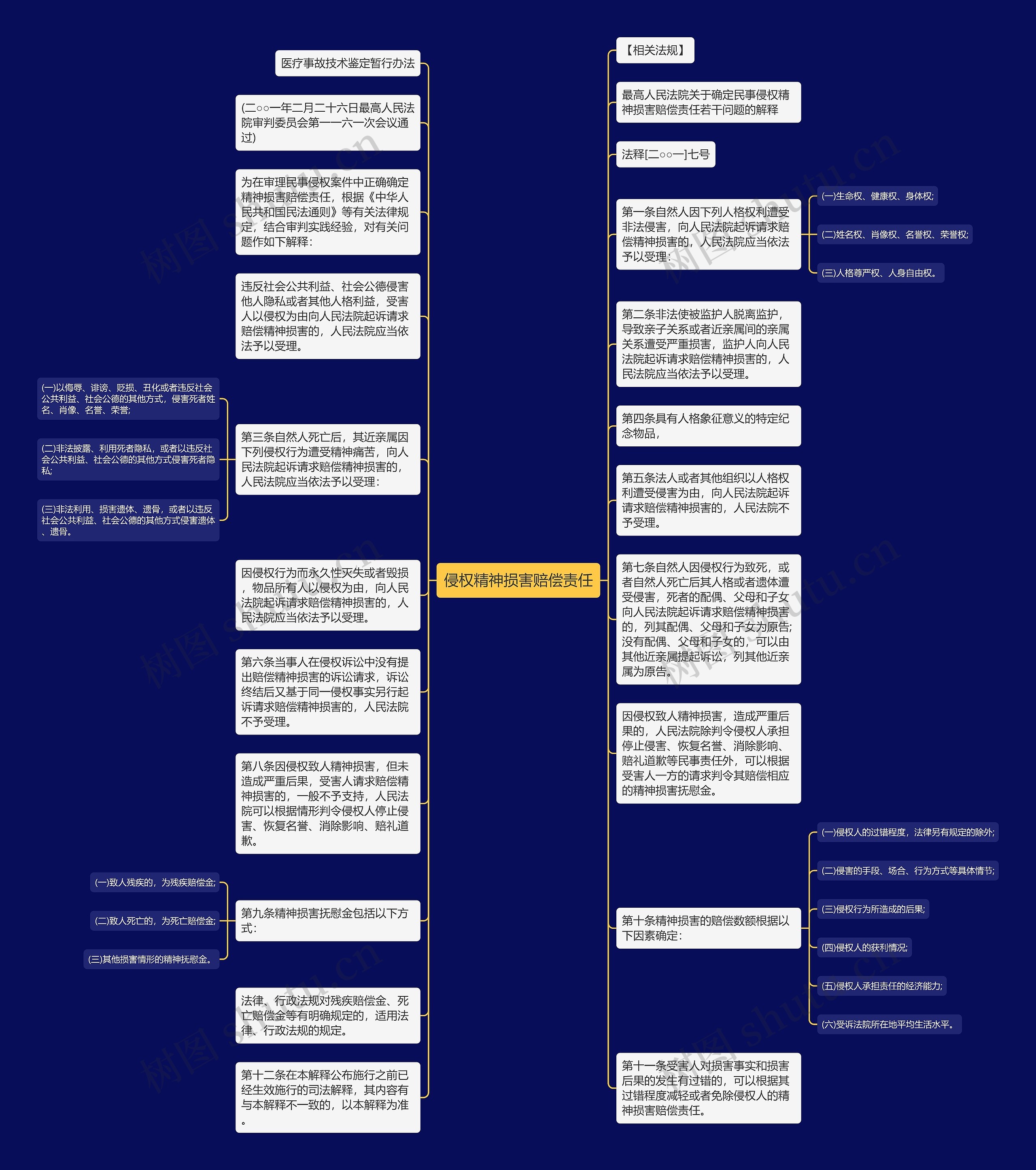 侵权精神损害赔偿责任思维导图