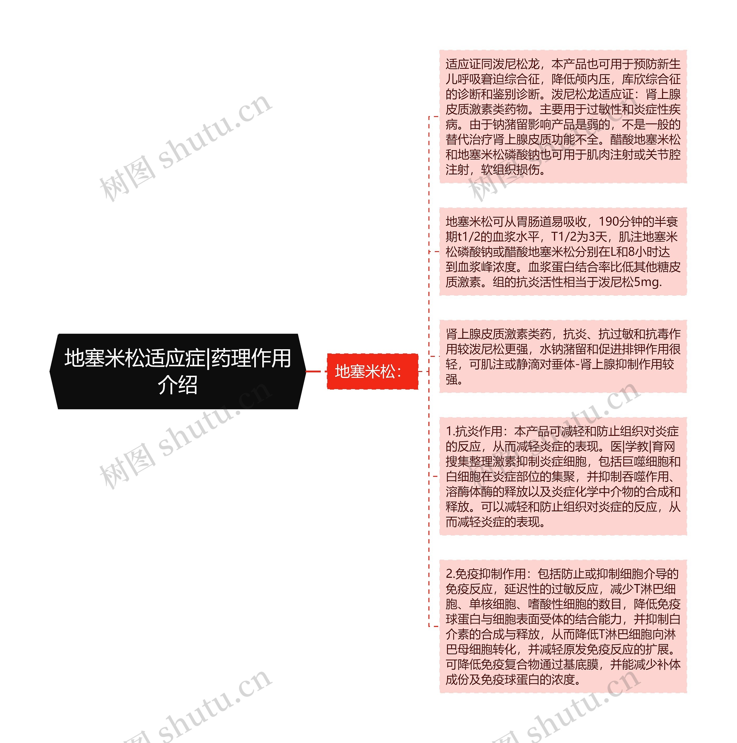 地塞米松适应症|药理作用介绍思维导图