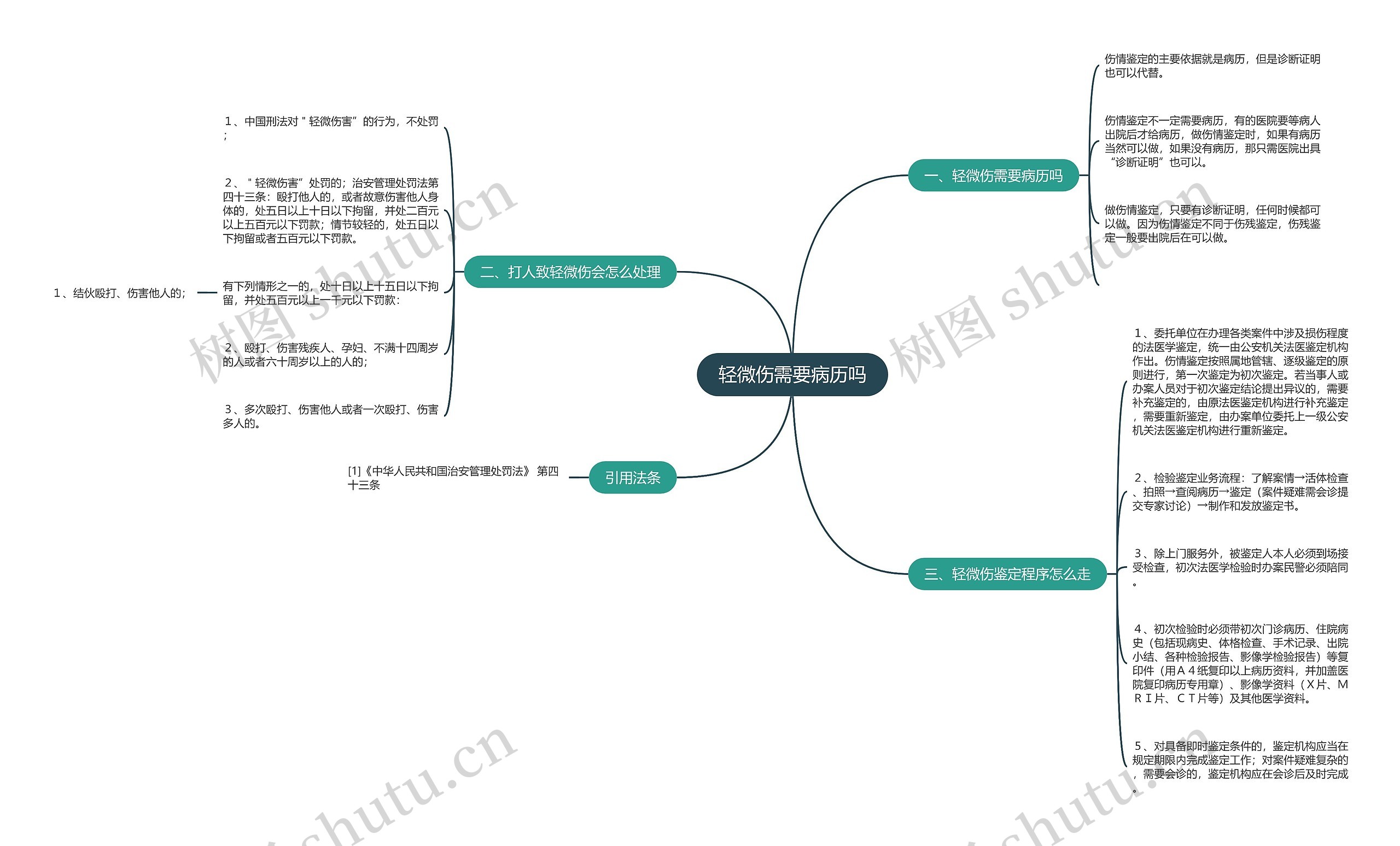 轻微伤需要病历吗思维导图