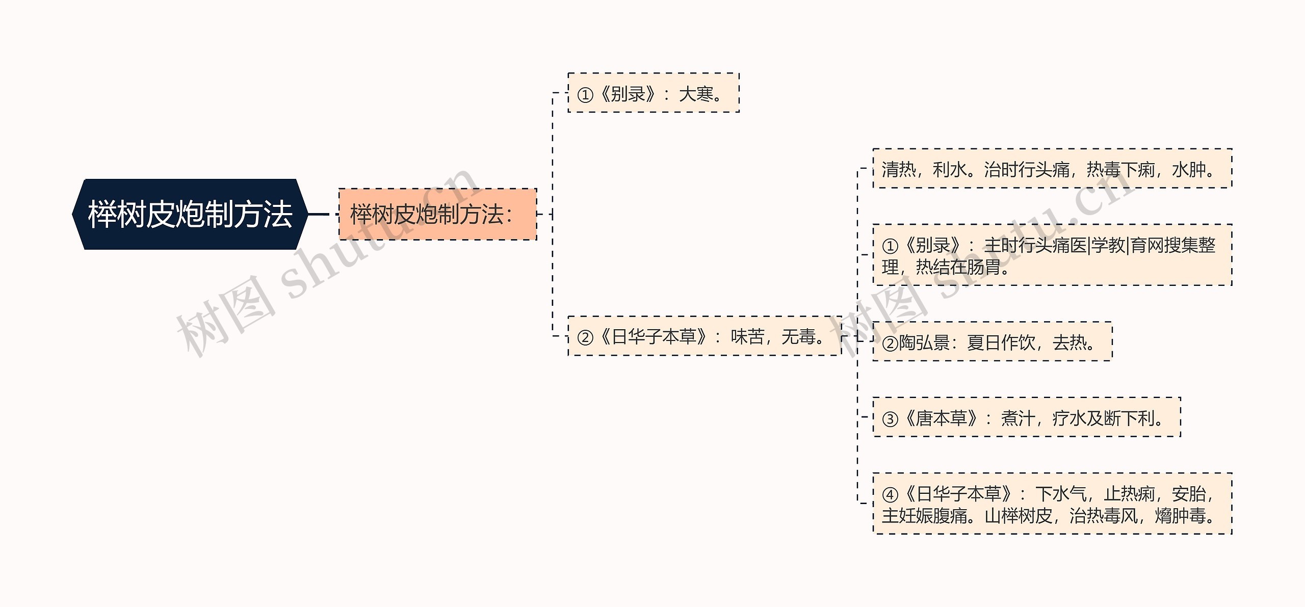 榉树皮炮制方法思维导图