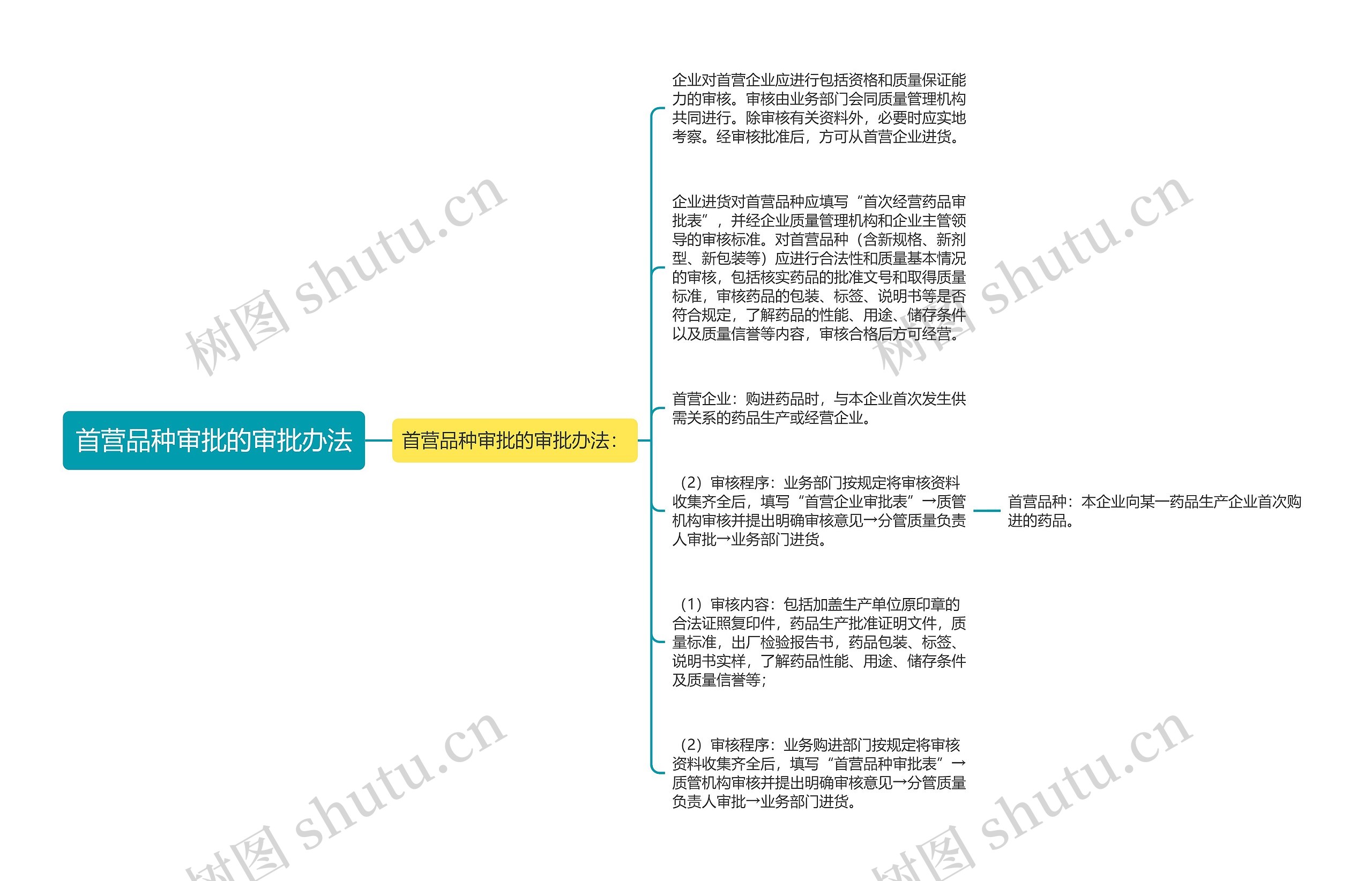 首营品种审批的审批办法思维导图