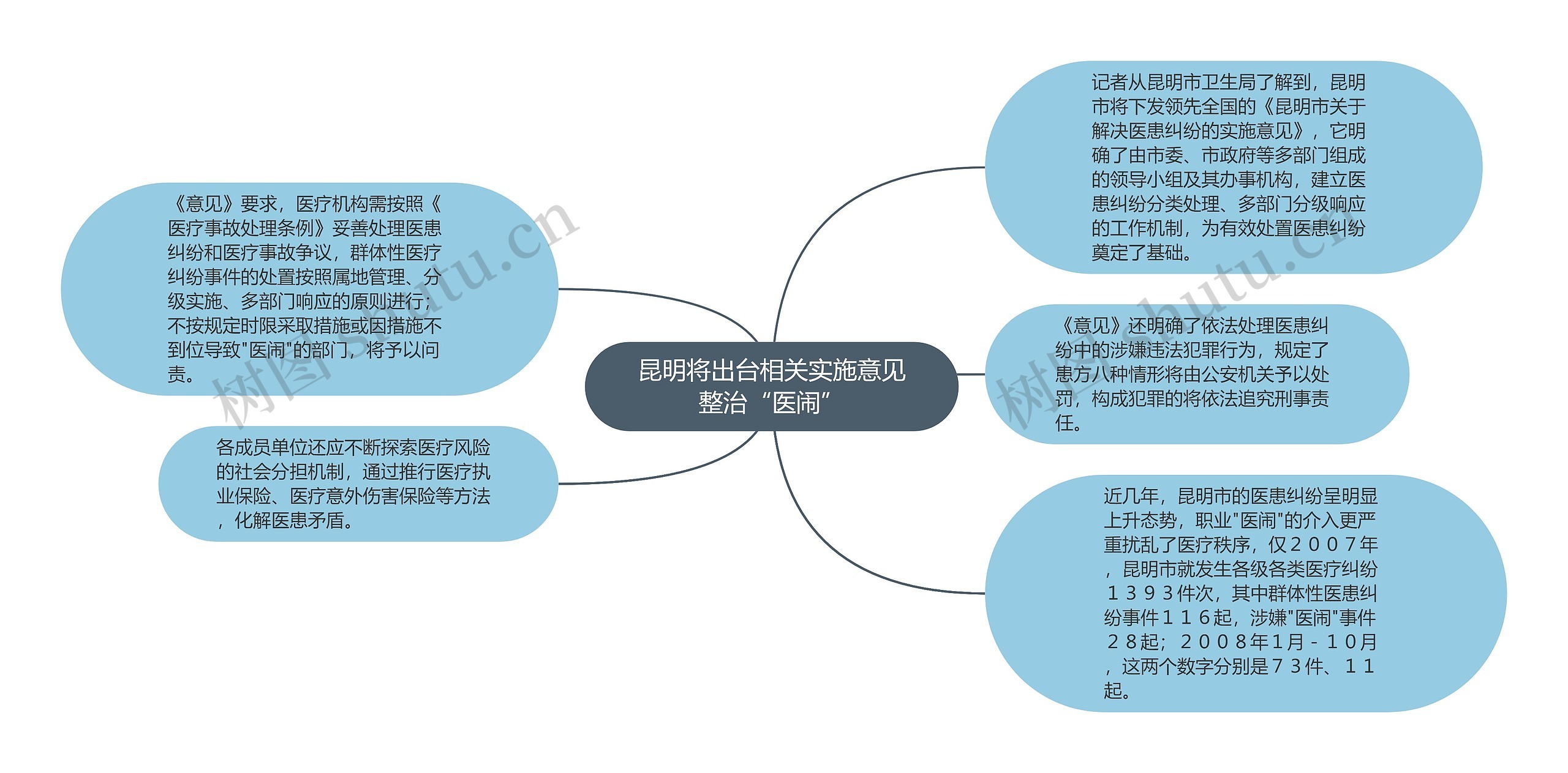 昆明将出台相关实施意见整治“医闹”思维导图