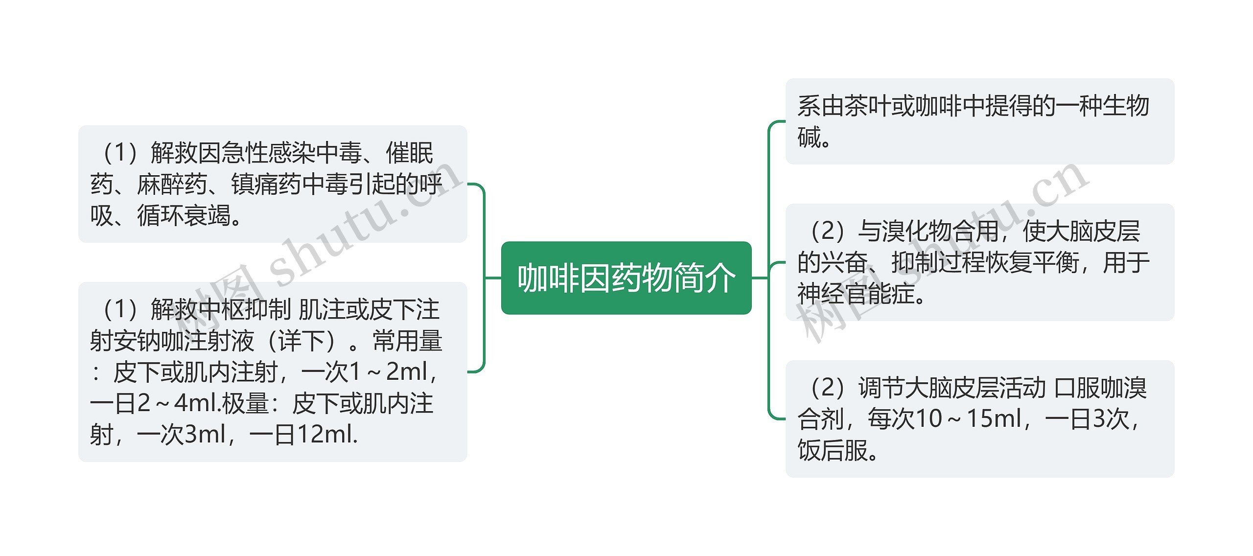 咖啡因药物简介思维导图