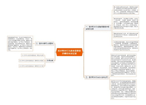 医疗欺诈行为患者需要提供哪些有效证据