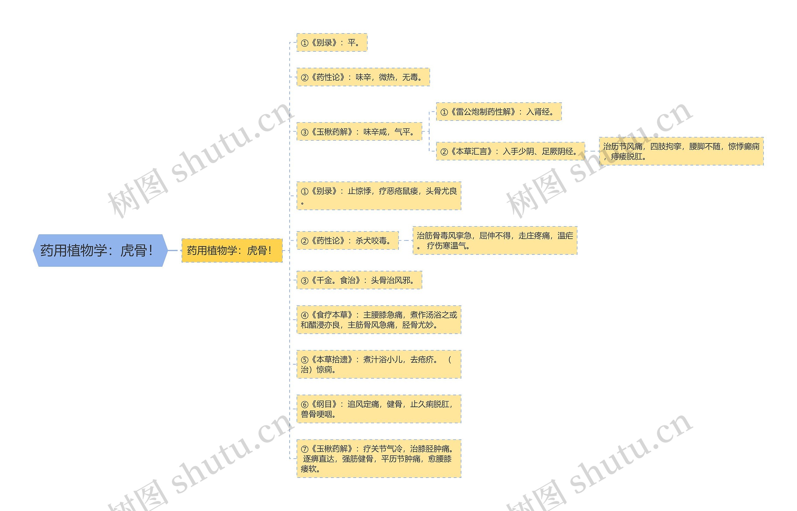 药用植物学：虎骨！思维导图