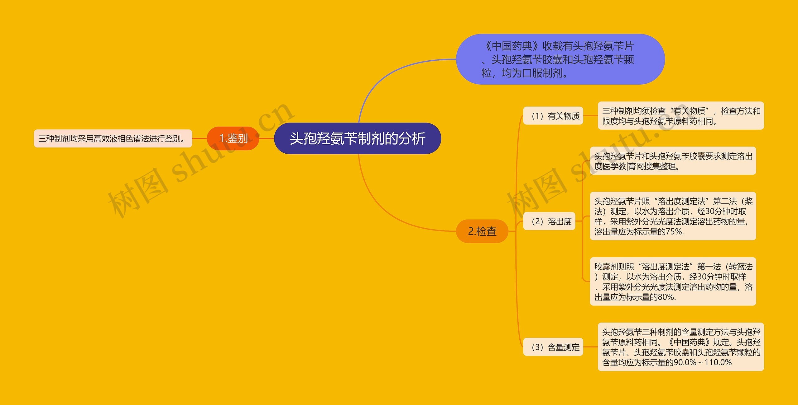 头孢羟氨苄制剂的分析思维导图