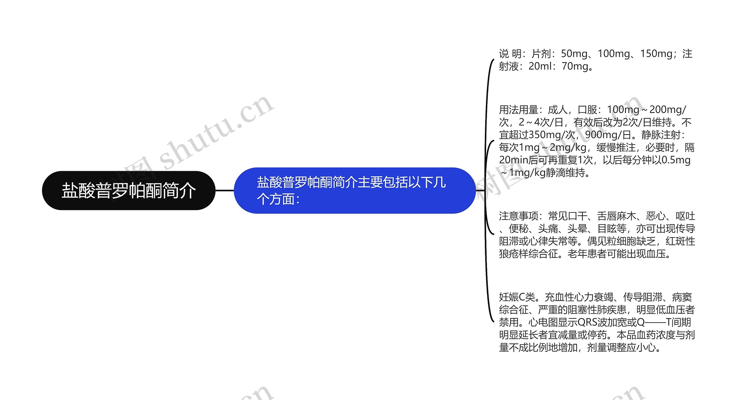 盐酸普罗帕酮简介思维导图